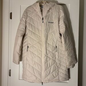 Columbia Women's Off-White Hooded Puffer Coat